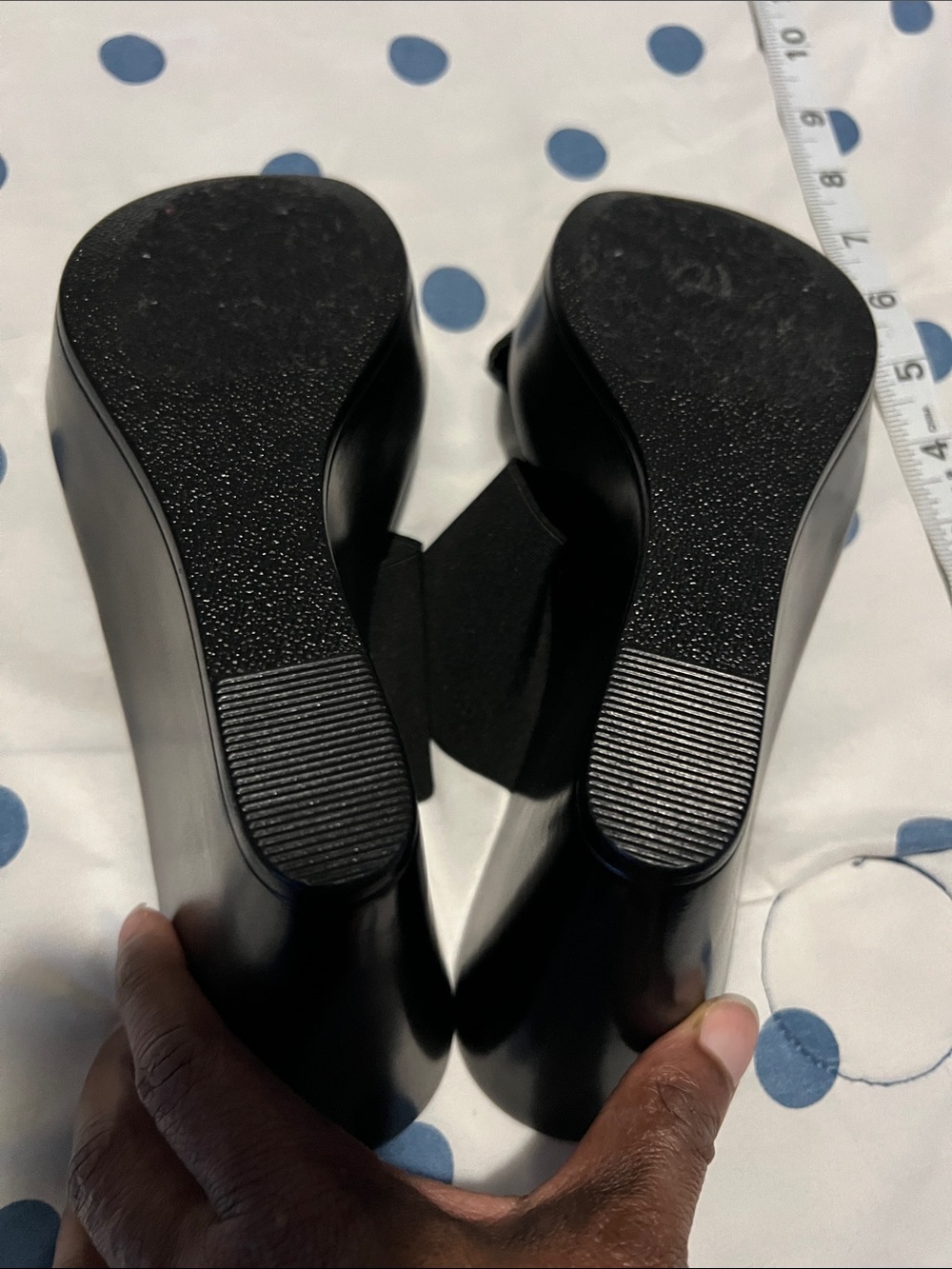 Italian Shoemakers Black Slip-On Wedge Mules - Picture 6 of 6